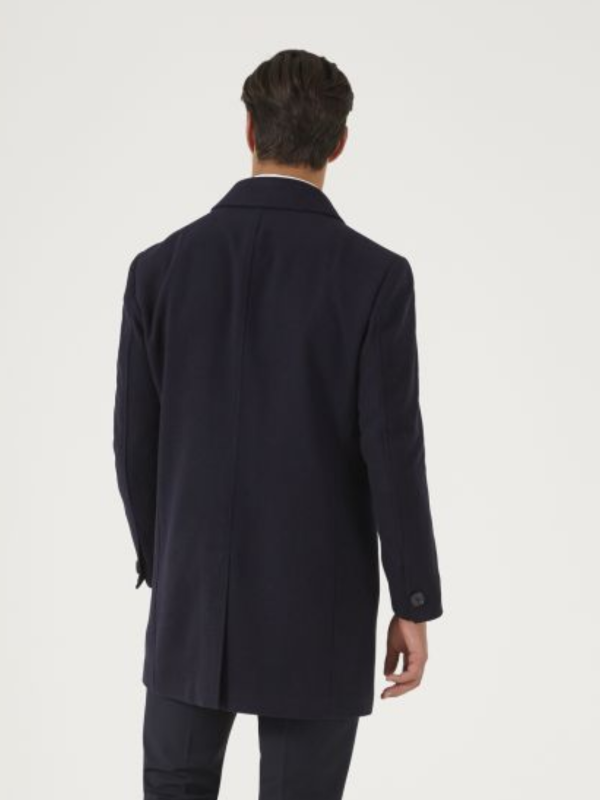 Skopes Navy Wool Blend Overcoat