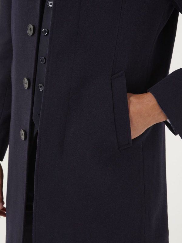 Skopes Navy Wool Blend Overcoat