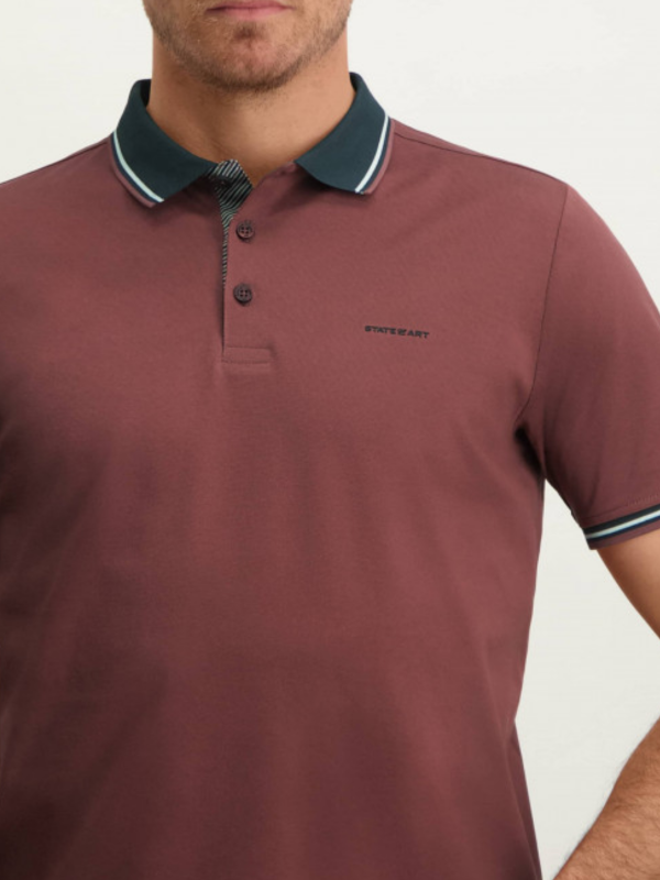 STATE OF ART OLD PINK MERCERIZED POLO