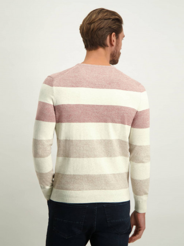 STATE OF ART BEIGE & BRICK Fine knitted mouliné sweater