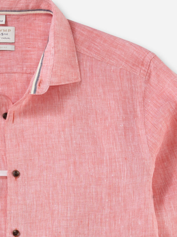 OLYMP CORAL LINEN BODY FIT SHIRT