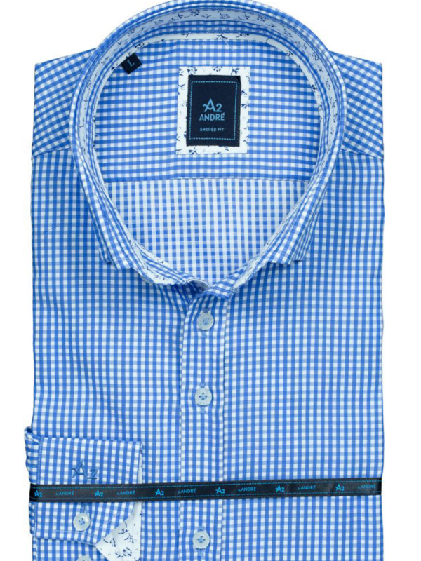 A2 BY ANDRÉ COBALT GINGHAM CHECK SHIRT