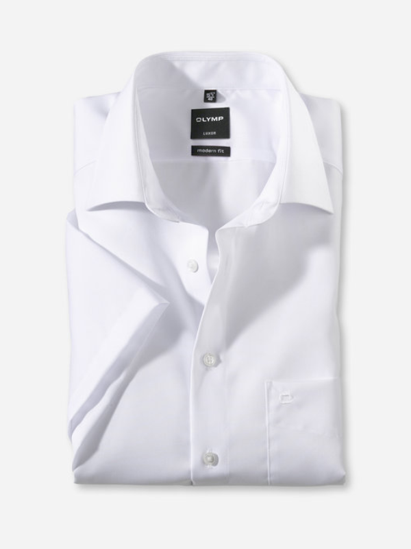 Olymp Modern Fit Short Sleeve White Shirt