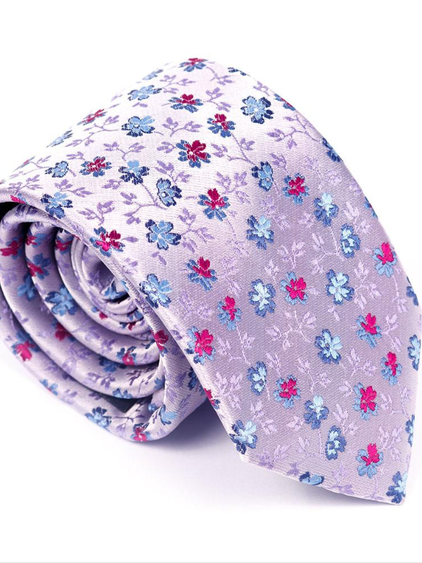 Andre Lilac & Blue Floral Tie