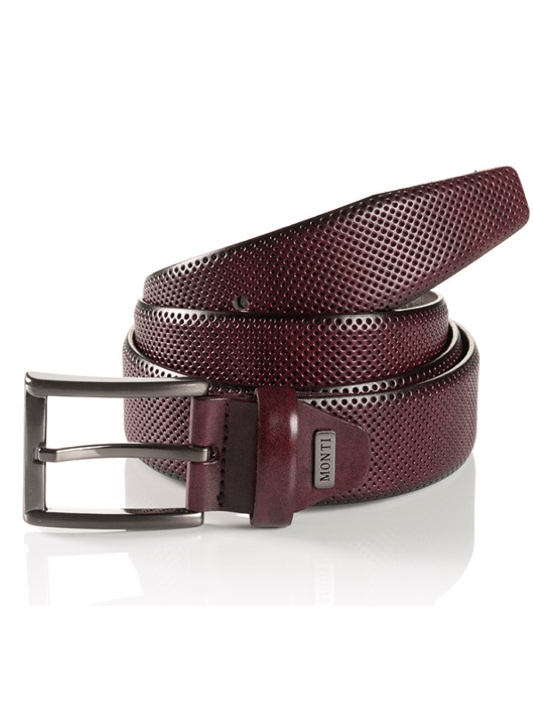 Monti Dublin Bordeaux Leather Belt