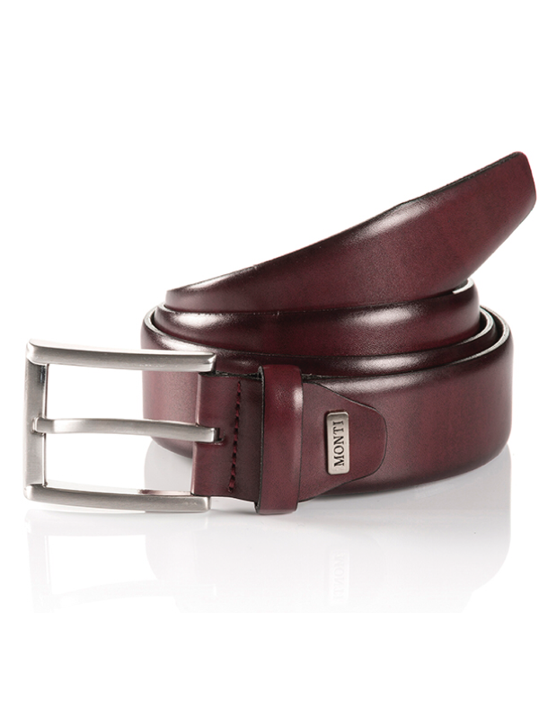 Monti London Bordeaux Leather Belt