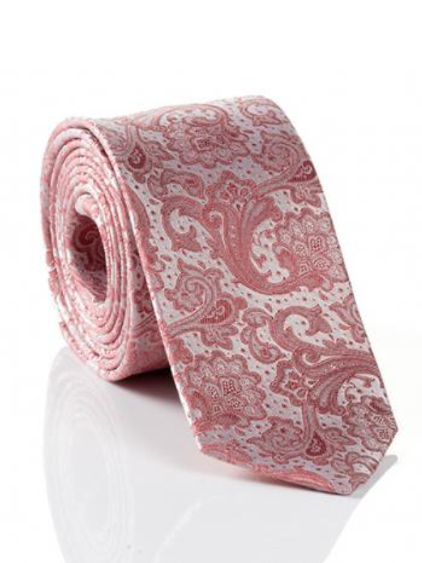 Monti Dusty Pink Paisley Silk Tie