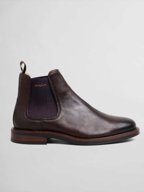 GANT Cognac Leather Chelsea Boot Wolf West Menswear
