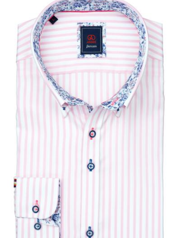 Andre Pink Stripe Woven Shirt