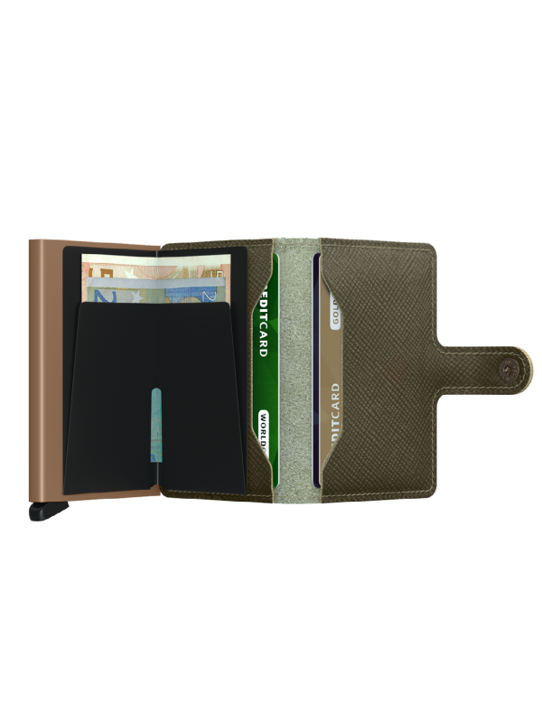 SECRID Saffiano Olive Green Mini Wallet