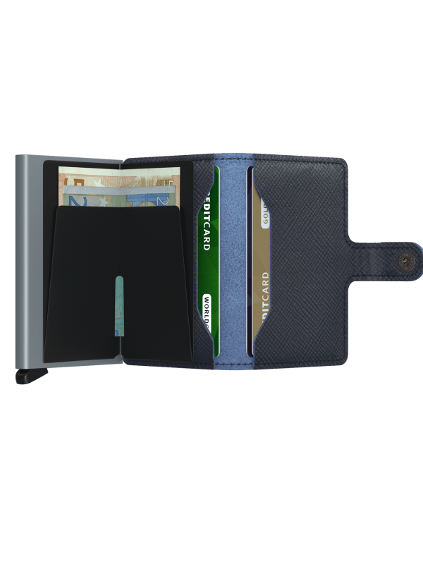 SECRID Saffiano Navy Mini Wallet