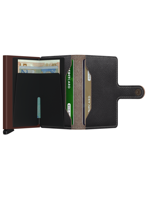 SECRID Saffiano Brown Mini Wallet