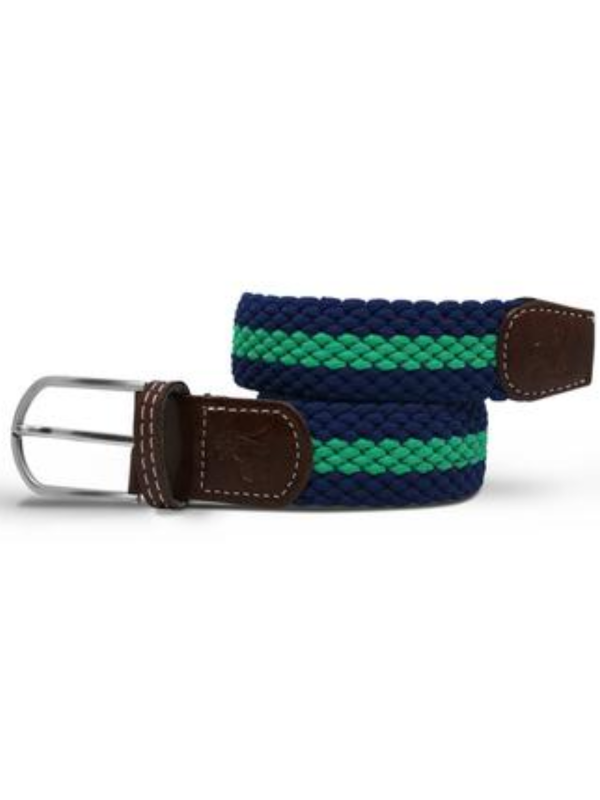Swole Panda Blue & Green Stripe Woven Belt