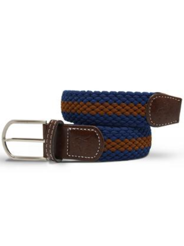 Swole Panda Blue & Brown Stripe Woven Belt