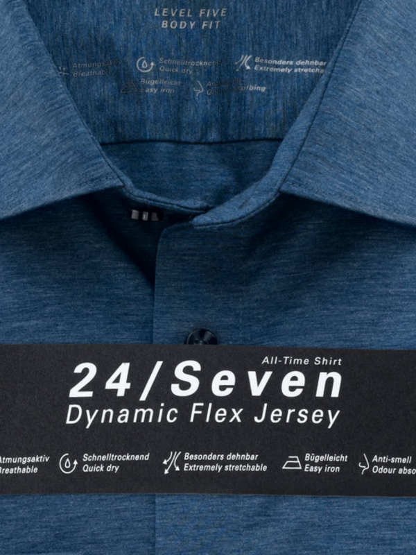 OLYMP Body Fit 24/Seven Blue Shirt