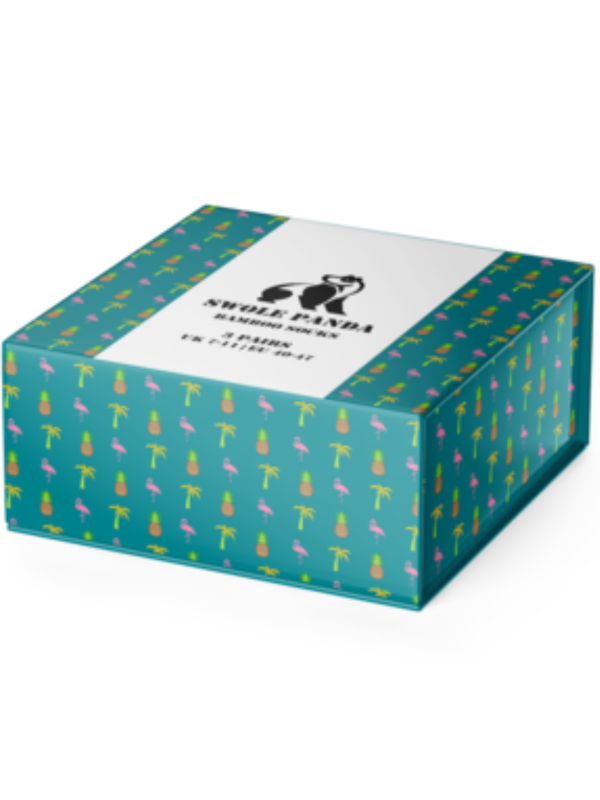 SWOLE PANDA 3 Pack Gift Box Tropical Socks