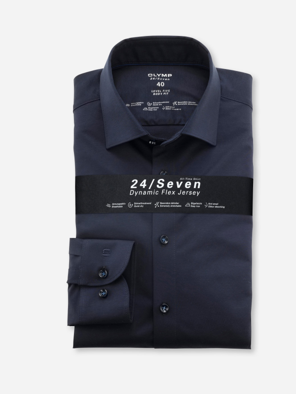 OLYMP Body Fit 24/Seven Navy Shirt