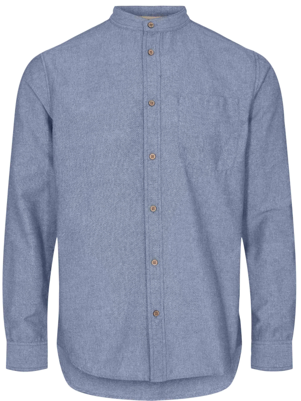 Anerkjendt Denim Blue Collarless Shirt