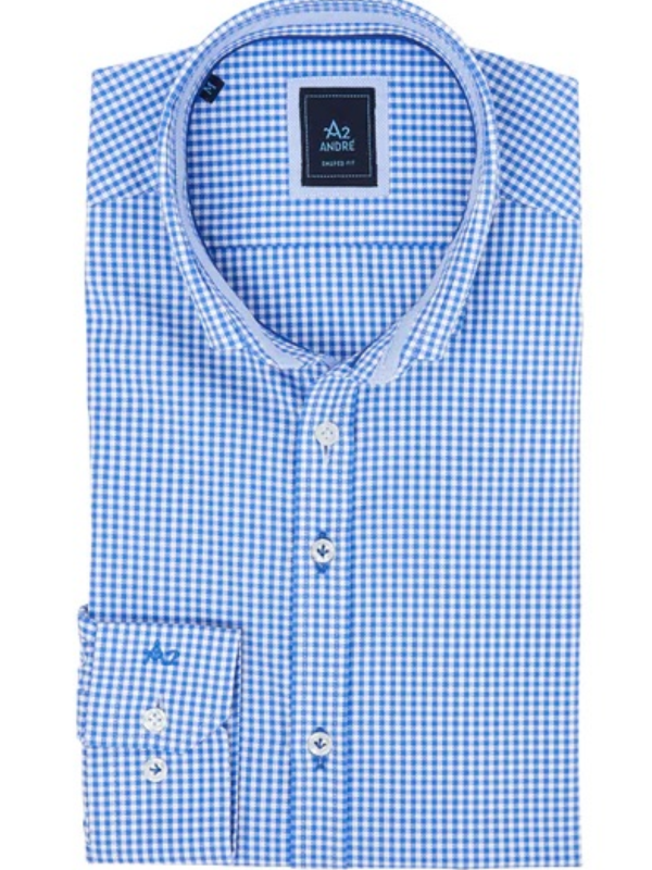 A2 by André Cobalt Gingham Check Shirt