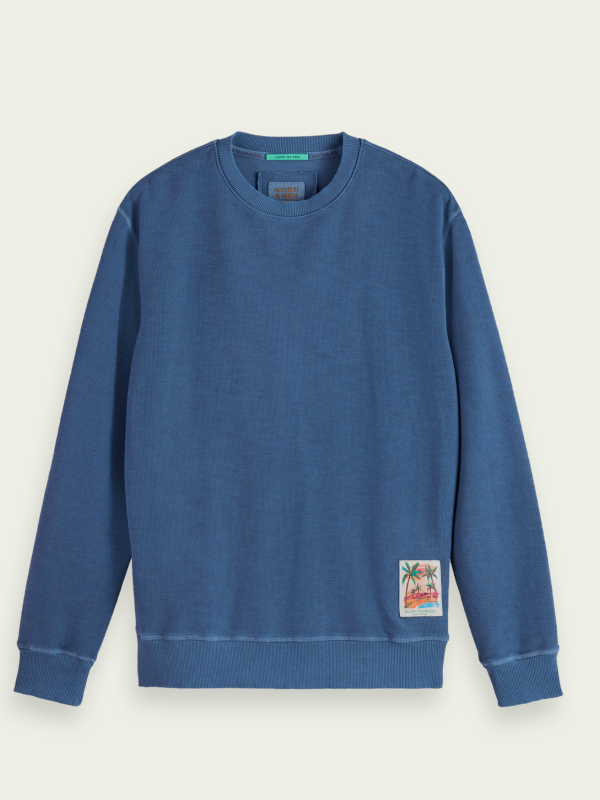 Scotch & Soda Blue Garment-Dyed Sweatshirt