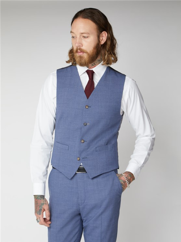 Gibson London Blue Waistcoat