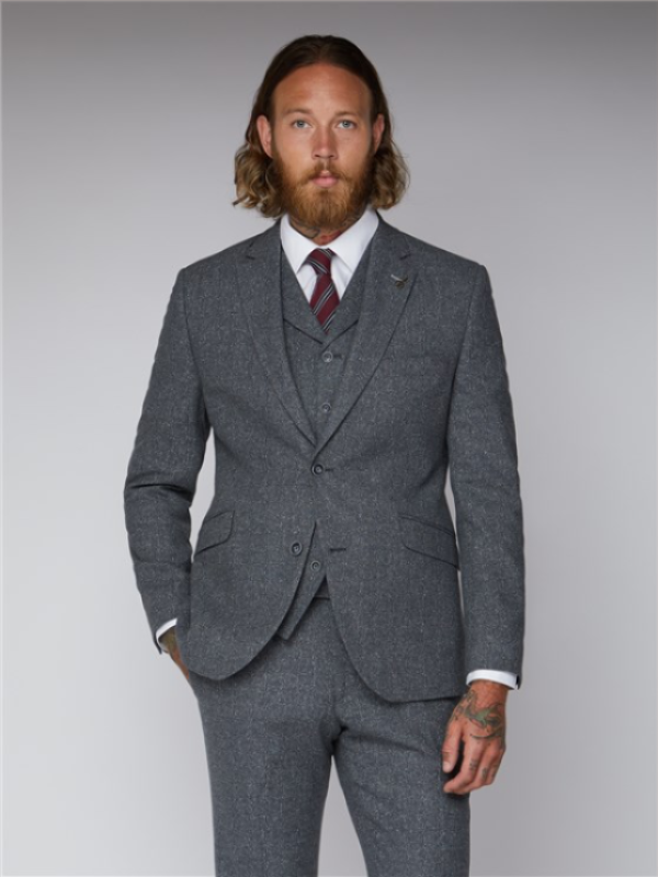 Gibson London Grey Tweed Waistcoat