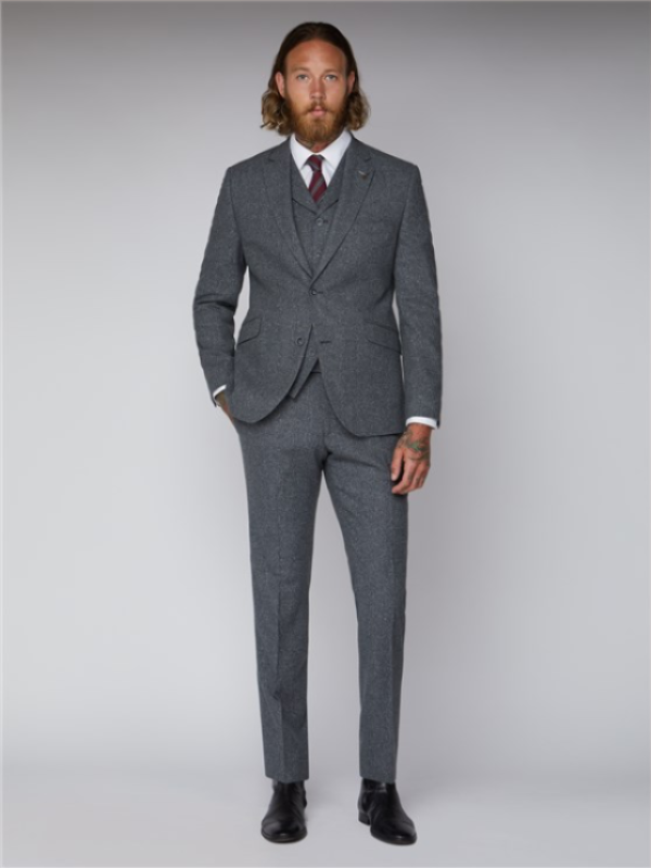 Gibson London Grey Tweed Trousers