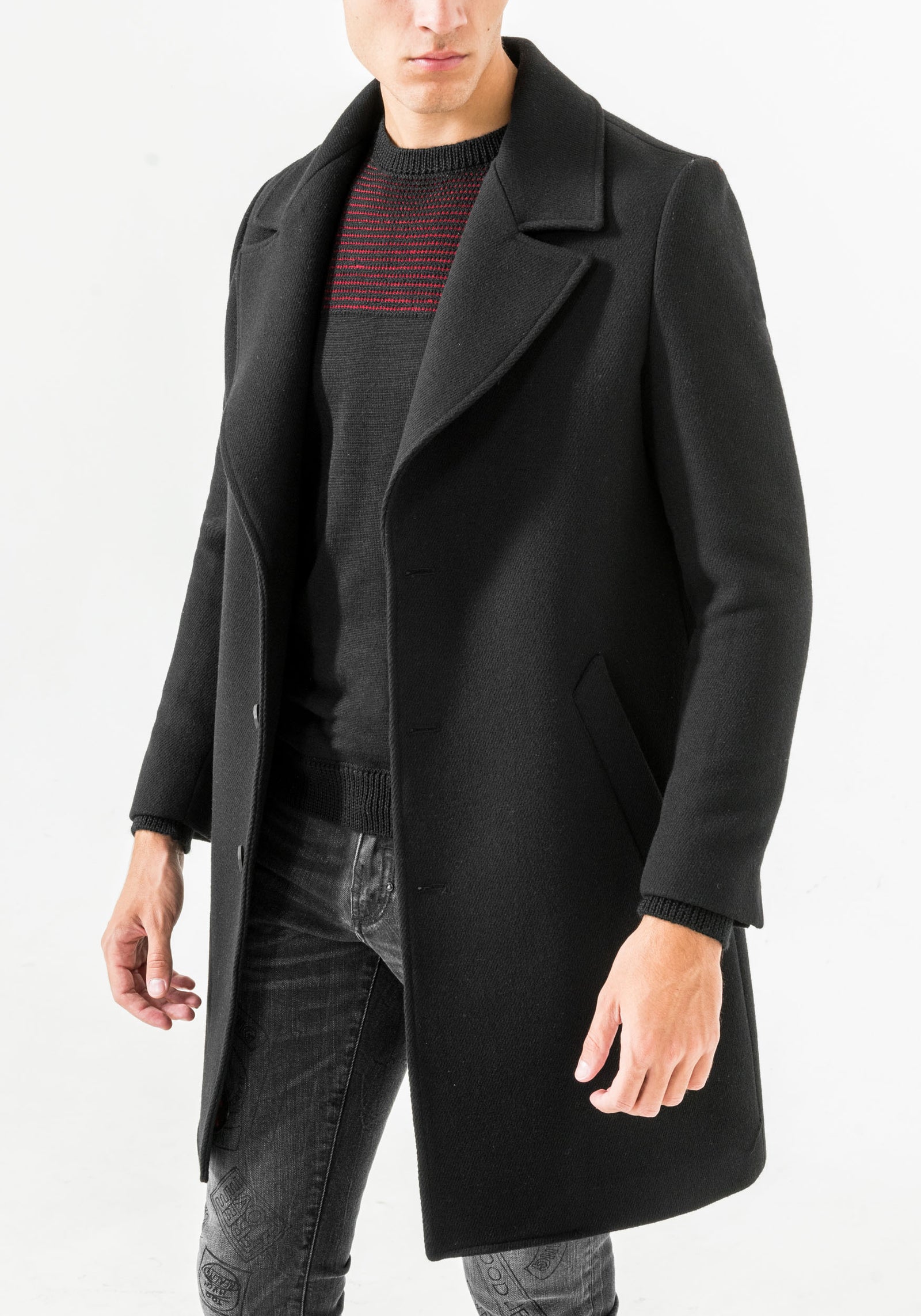 ジャケット・アウター Antonio vattev 20aw wool panel coat cappottomonopettomistolana_giu