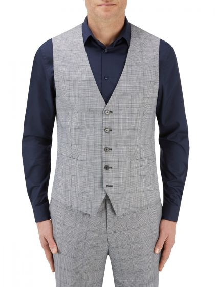 Skopes Grey Check Waistcoat